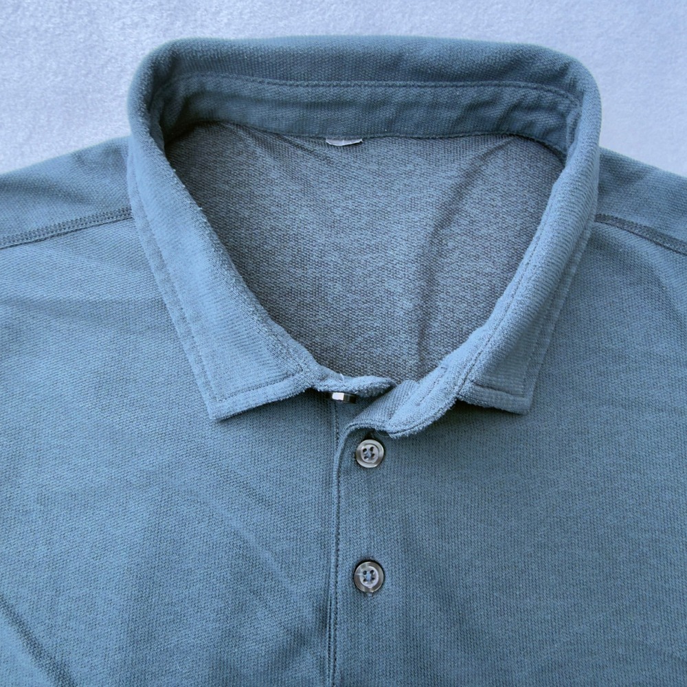 Vuori Mens Short Sleeve Polo Shirt Charcoal Gray Blue Chest Pocket Size M - Picture 2 of 6